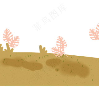 卡通黄色山地植物