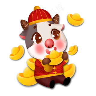 新年立体牛年小牛