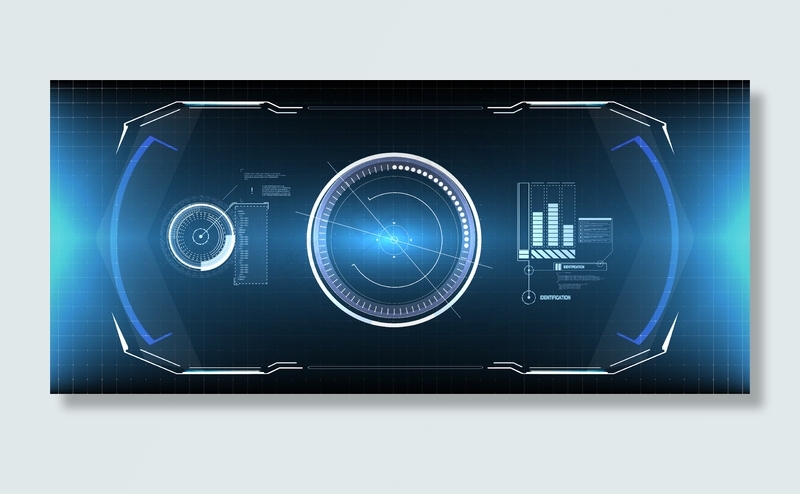 Hud ui gui未来用户界面屏幕元素集。电子游戏用高科技屏幕。科幻概念。