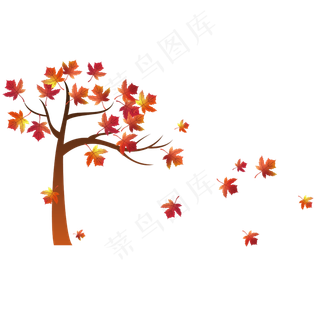 秋天矢量枫树