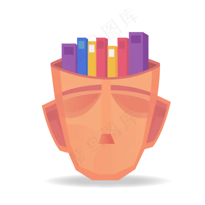 彩色书本人头(4167*4167px 300 dpi )ai矢量模版下载