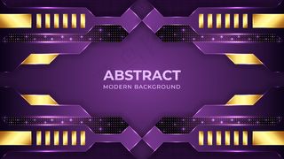 带有金色图案的紫色现代背景模板