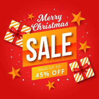 带包装礼品盒的圣诞节特价促销