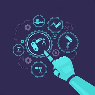 机械手在机械档按下按钮