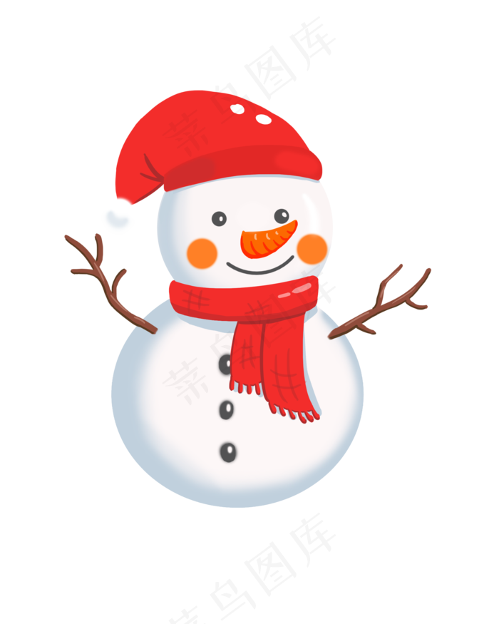 圣诞节红色围巾雪人