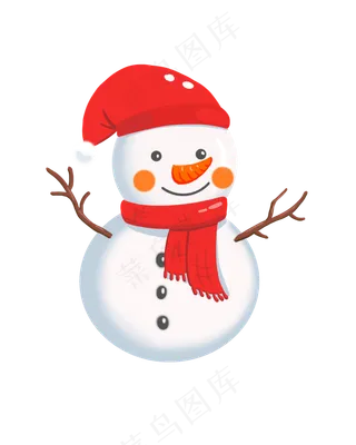 圣诞节红色围巾雪人