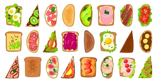 白底面包吐司插图。