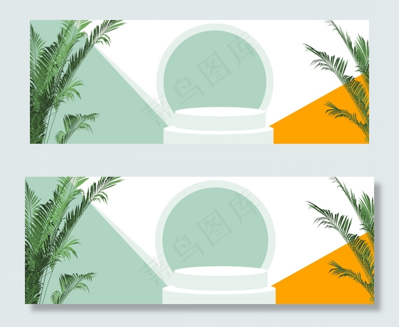 爆款高跟鞋电商促销几何简约绿色banne