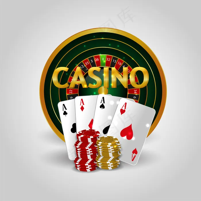 真实的赌场背景，赌场吃角子*和扑克牌eps,ai矢量模版下载