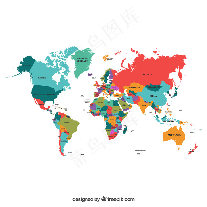 世界政治地图eps,ai矢量模版下载