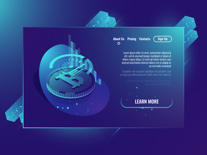 加密货币挖掘比特币统计图，商业投资eps,ai矢量模版下载