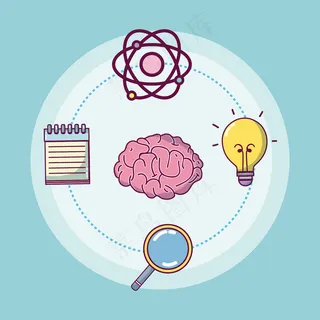 大脑和智能图标集