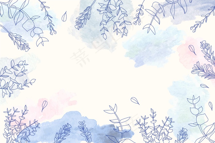 复制空间背景与花卉设计eps,ai矢量模版下载