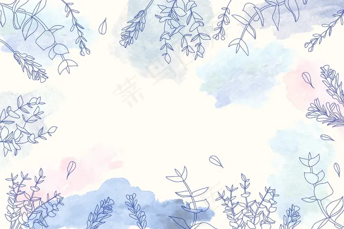 复制空间背景与花卉设计eps,ai矢量模版下载