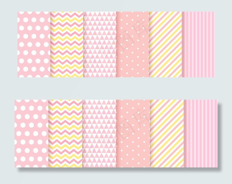 婴儿图案无缝。女婴淋浴背景。为邀请函、邀请模板、卡片、生日聚会、剪贴簿设置粉色粉彩图案。插图。