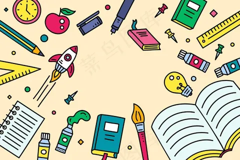 回到学校背景，空荡荡的