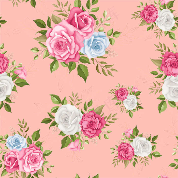 美丽的花朵无缝图案