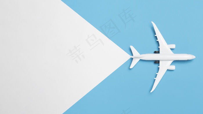 顶视图无需飞机度假概念