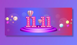 双11全球狂欢节紫色促销店铺首页