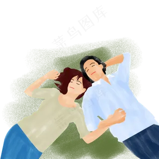 七夕情人节的情侣矢量素材免费下