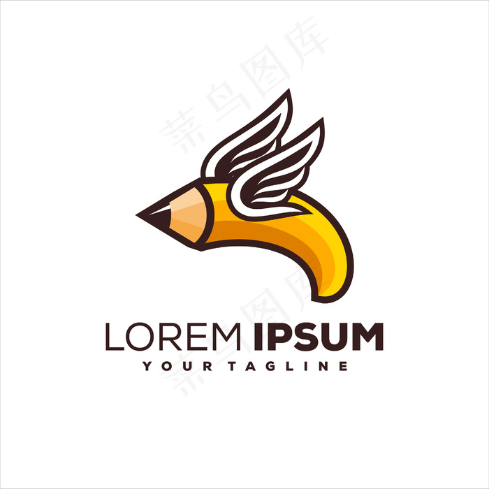 铅笔翼创意标志设计