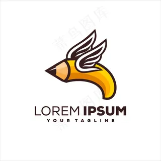 铅笔翼创意标志设计
