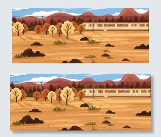 秋天秋季旅游秋景小清新