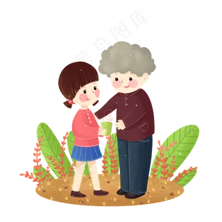 手绘重阳节关爱老人