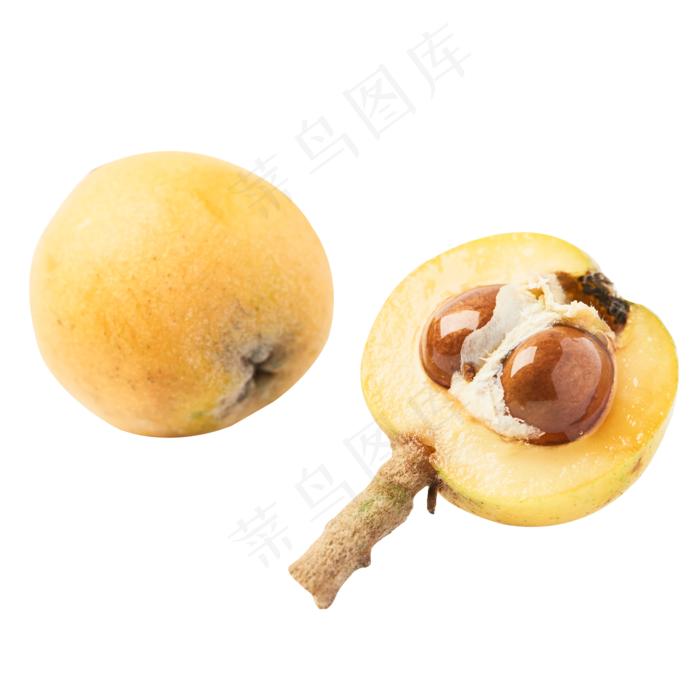 二个枇杷水果免抠图