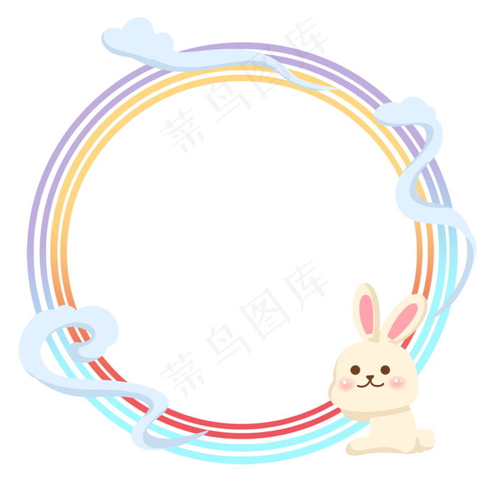 玉兔兔子边框(2000X2000(DPI:300))psd模版下载