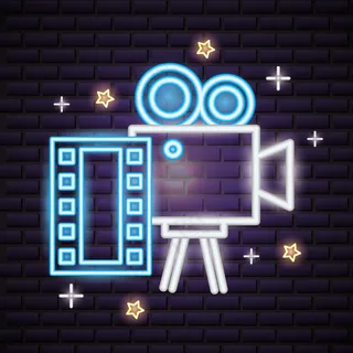 电影时间霓虹灯标志