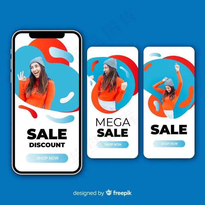 彩色抽象销售模板故事与照片eps,ai矢量模版下载