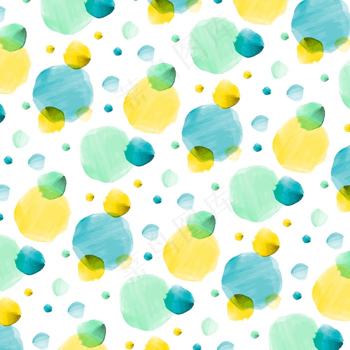 水彩画圆点图案