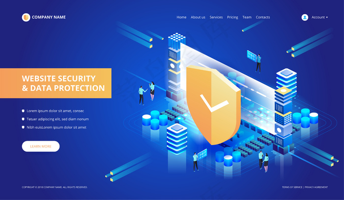 网站安全和数据保护eps,ai矢量模版下载
