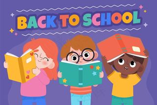 手绘回到学校背景