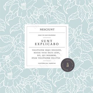 带有茶花的复古卡片。花环。花店花架标签设计。