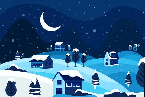 美丽的冬季夜景 美丽的冬季夜景