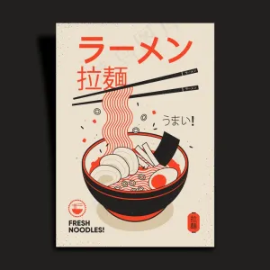 复古几何拉面海报