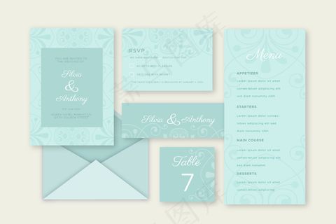 婚礼文具套装模板