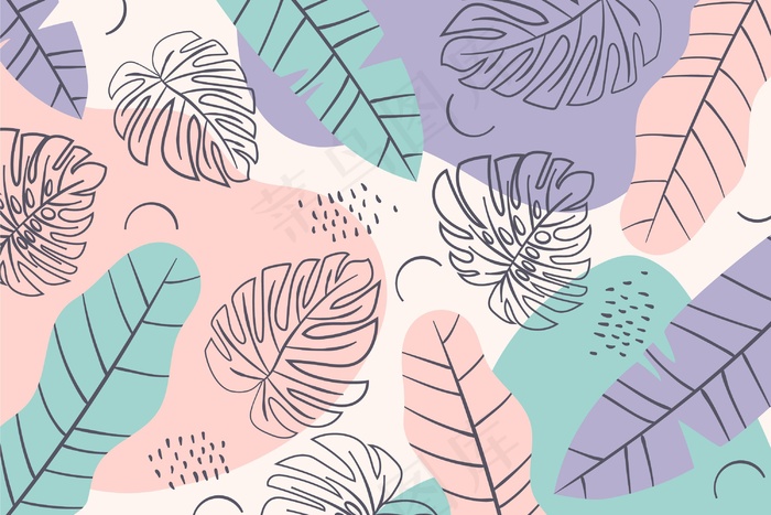 夏季图案背景最小的彩叶