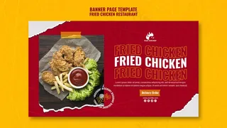 美味炸鸡条幅模板