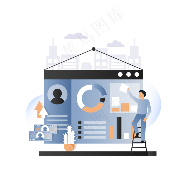 网站开发服务概念矢量图