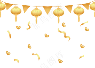 元旦金色吊饰彩带