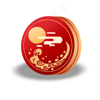中秋节红色圆形礼盒