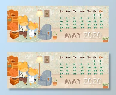 2020年5月鼠年日历背景