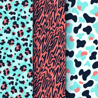 一包动物印花无缝图案模板