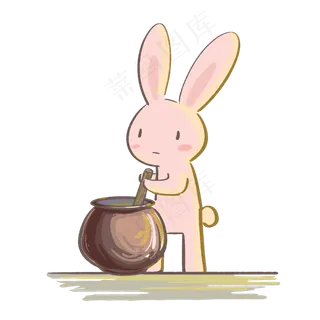 生肖传统玉兔捣药