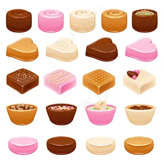 巧克力糖果套装。什锦糖果。