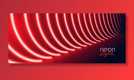 红色霓虹灯通道地板灯光效果