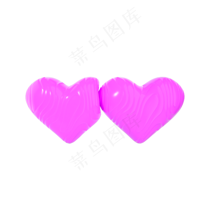 七夕节紫色碰撞的爱心装饰